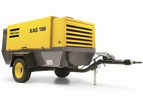 Дизельный компрессор Atlas Copco XAS 186 DD на шасси — фото 1
